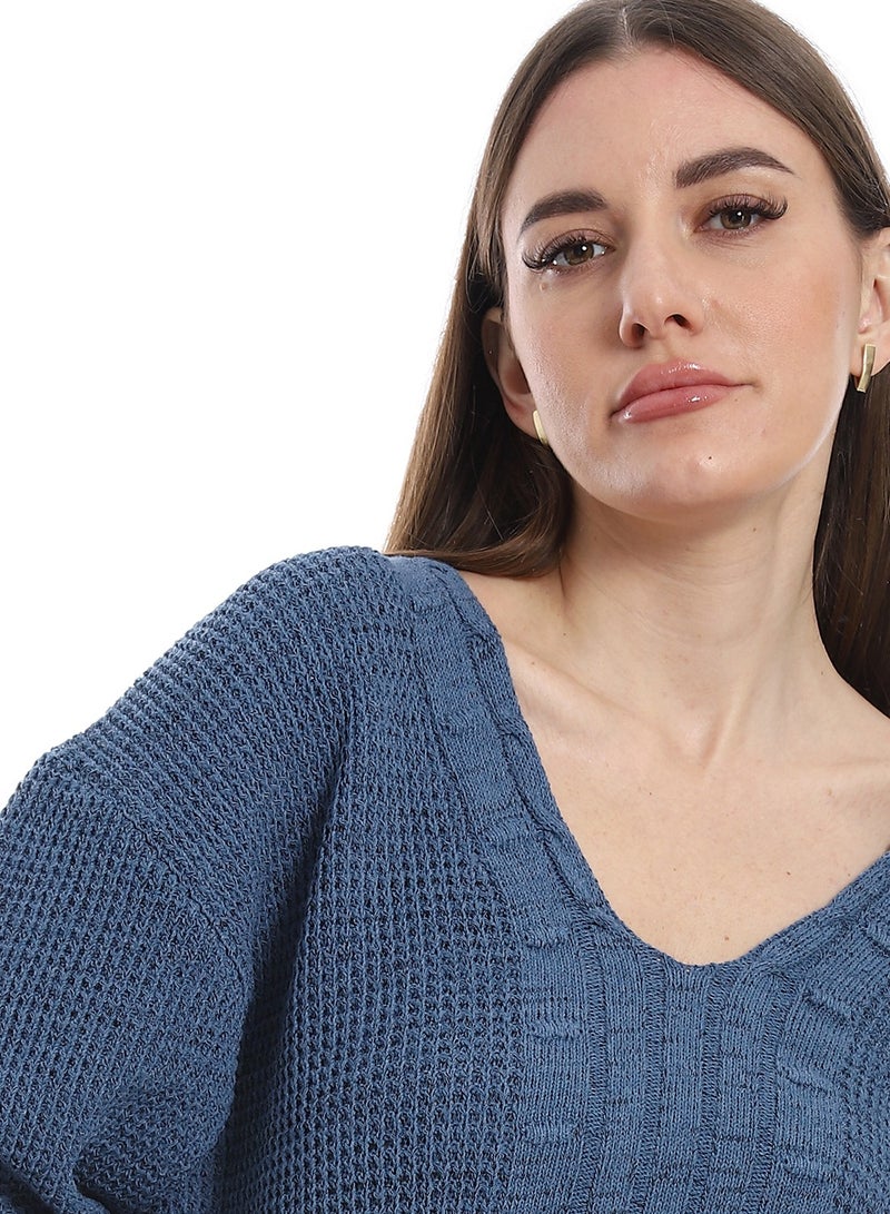 سيزار بلوفر صوف حريمي ساده برقبة علي شكل سبعة وتصميمات متعددة - Image 3