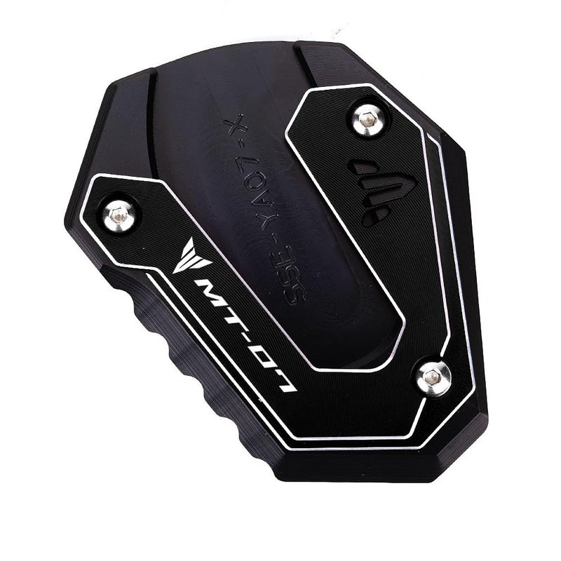 Generic MOWOK For YAMAHA MT07 MT-07 2014 2015 2016 2017 2018 2019 2020 2021 2022 2023 2024 Motorcycle Side Stand Enlarge Kickstand Extension Plate Pad (Black)  - Image 1