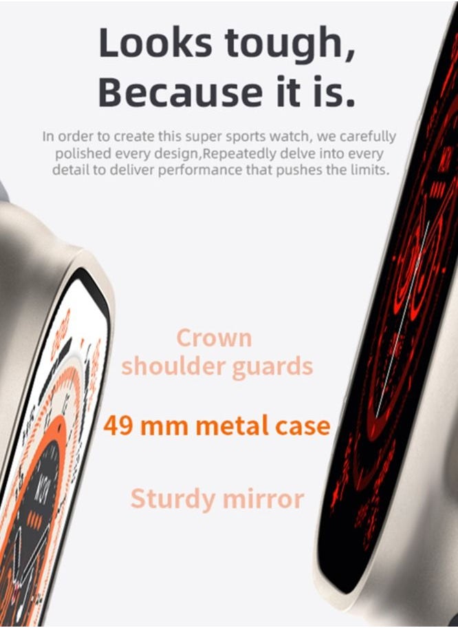 AROAQ - ZW8 Ultra Max Smartwatch Multi Functional 2.05 Inch Screen Display 200mAh Battery Waterproof Wireless Charging Bluetooth Smart Watch - Image 1