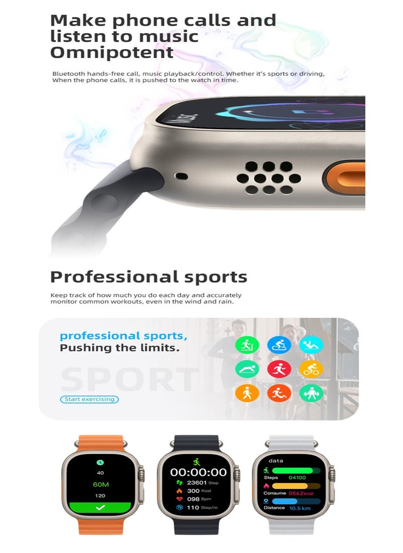 AROAQ - ZW8 Ultra Max Smartwatch Multi Functional 2.05 Inch Screen Display 200mAh Battery Waterproof Wireless Charging Bluetooth Smart Watch - Image 1