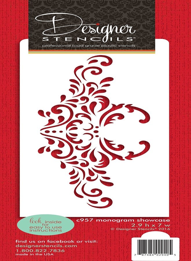 ديزاينر ستينسلز قالب تزيين جانبي للكيك من تصميم Designer Stencils C957 - Image 1