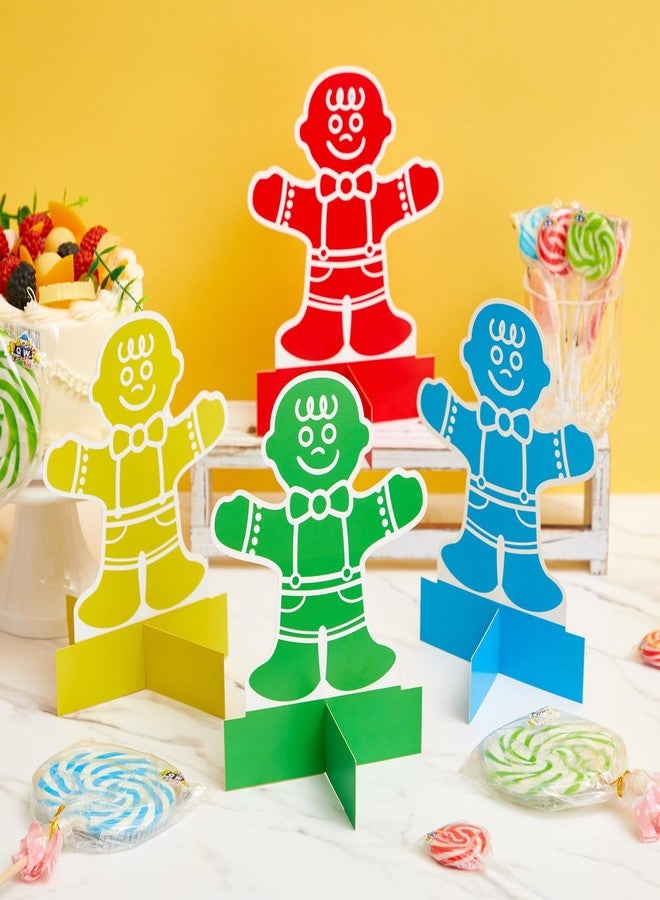 Yuntau 8 Pcs Candy Themed Party Decorations Candy Themed Honeycomb Table Centerpieces Colorful Gingerbread Man Party Supplies for Xmas Holiday Baby Shower Birthday - Image 3