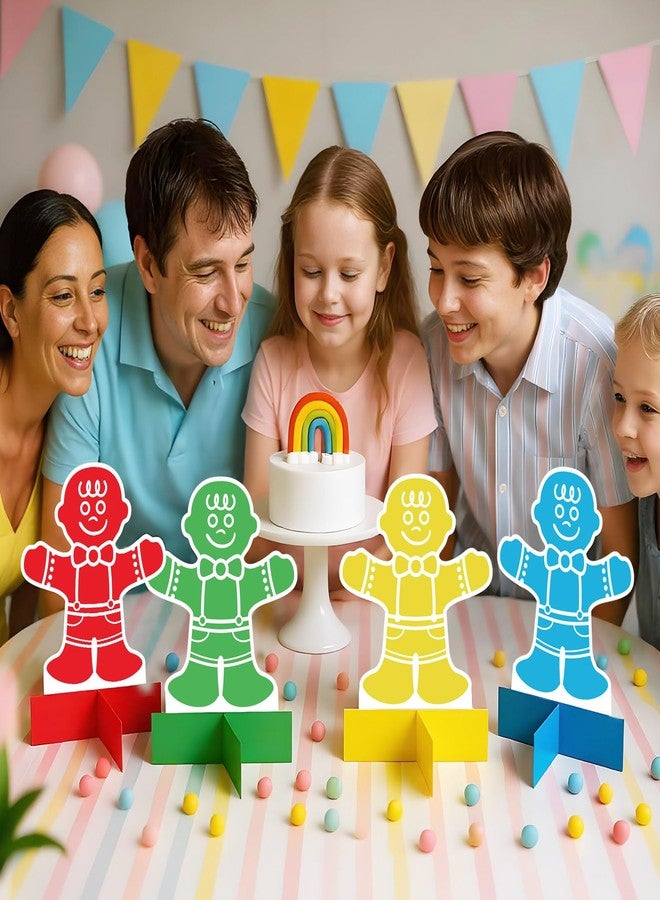 Yuntau 8 Pcs Candy Themed Party Decorations Candy Themed Honeycomb Table Centerpieces Colorful Gingerbread Man Party Supplies for Xmas Holiday Baby Shower Birthday - Image 5