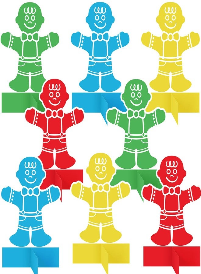 Yuntau 8 Pcs Candy Themed Party Decorations Candy Themed Honeycomb Table Centerpieces Colorful Gingerbread Man Party Supplies for Xmas Holiday Baby Shower Birthday - Image 1