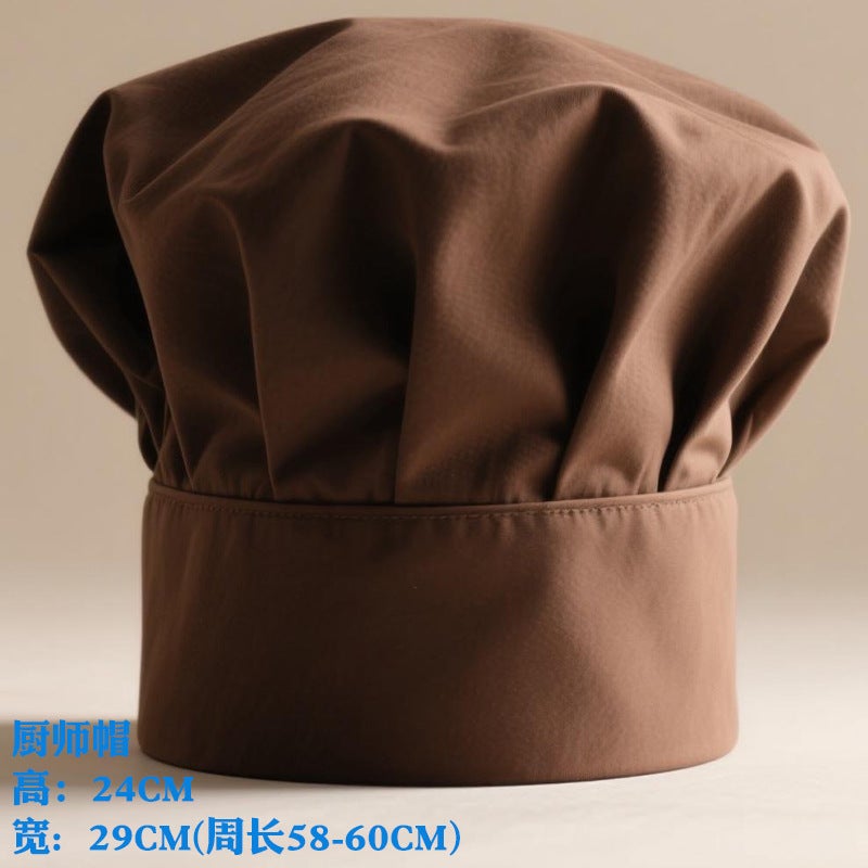 Chef Cap Professional Pleated Mushroom Hat [dark brown] chef hat 