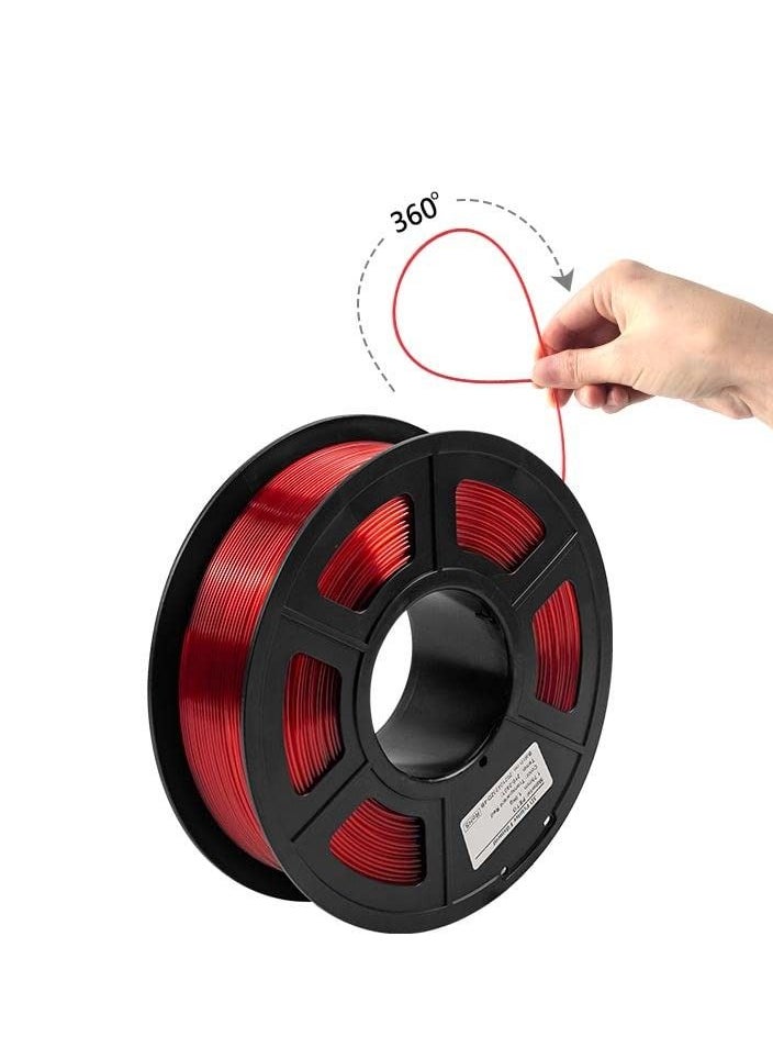 iSANMATE | PETG 3D Printer Filament 1.75 mm | Glow in The Dark | 1.75mm Dimensional Accuracy | 1 kg Spool | Transparent Red