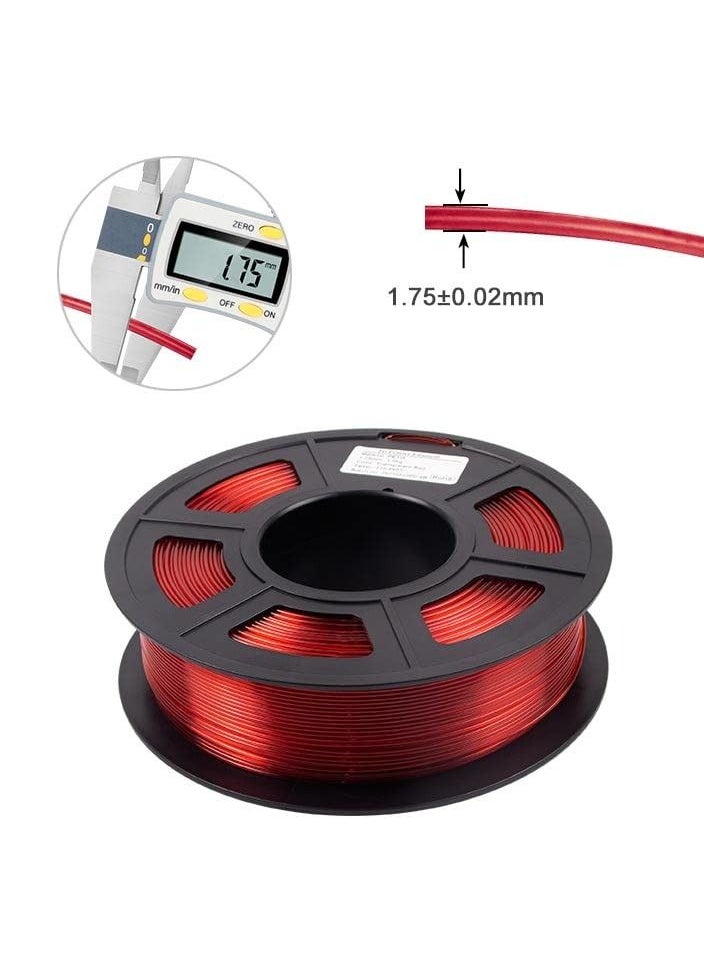 iSANMATE | PETG 3D Printer Filament 1.75 mm | Glow in The Dark | 1.75mm Dimensional Accuracy | 1 kg Spool | Transparent Red