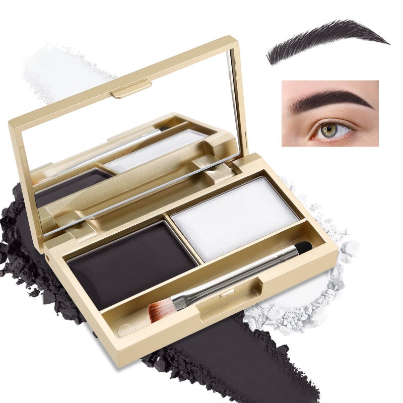 Boobeen Eyebrow Powder Kit 2color Waterproof Eyebrow Palette Makeup to Definer Filler Brows Eyebrow Color Powder Shape Natural Looking Brow with Mirror Brush - Image 3