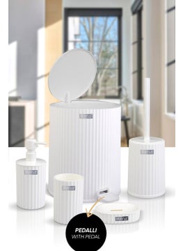 ‎okyanus Home Ocean Home Coliseum White 5-Piece Bathroom Set  - Image 1