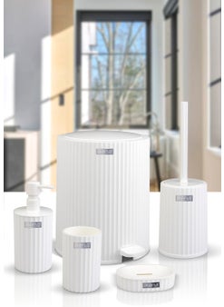 ‎okyanus Home Ocean Home Coliseum White 5-Piece Bathroom Set  - Image 4