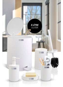 ‎okyanus Home Ocean Home Coliseum White 5-Piece Bathroom Set  - Image 3