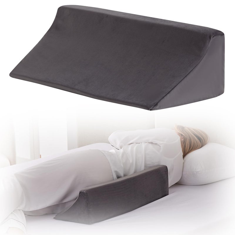 Bedluxe Wedge Pillow for Side Sleeping Comfort Foam Back Pillow for Side Sleeper Bed Wedges Body Positioners for After Surgery Pregnancy Support Back Pain Preventing Bedsores Short Plush