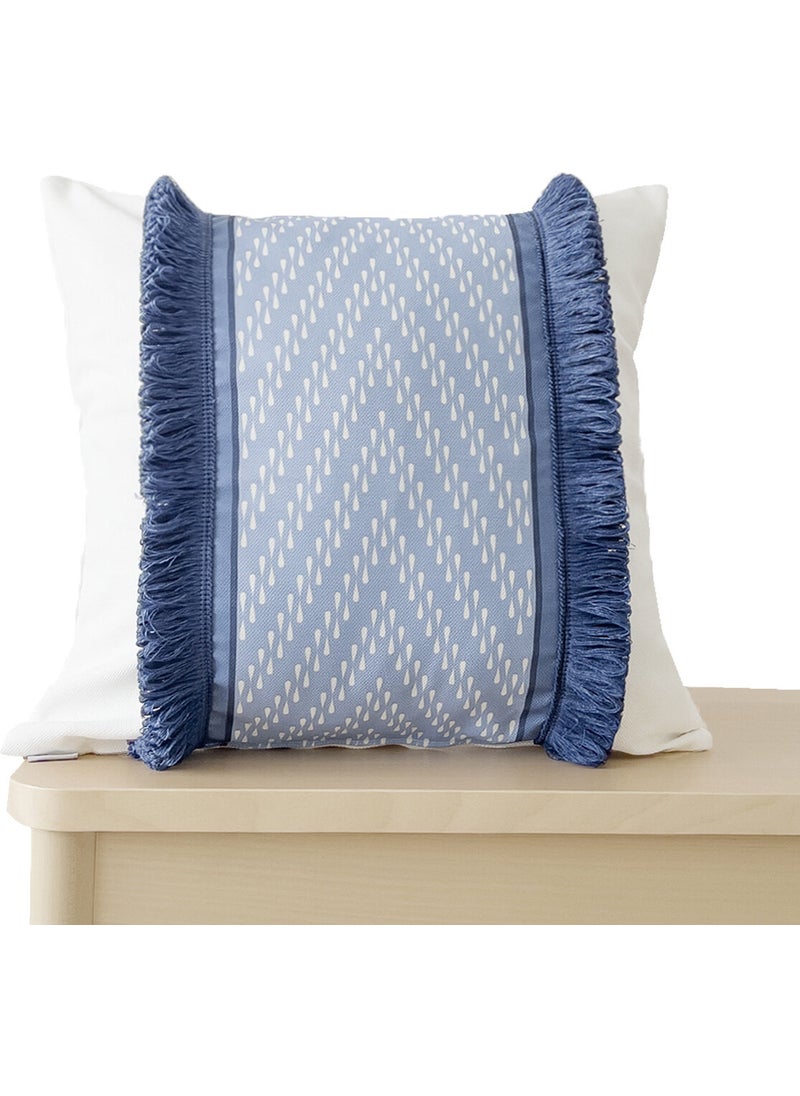 Ritmo Home Tasseled Scandinavian Ethnic Marine Throw Pillow Cover  - Image 1
