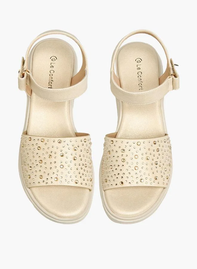 Le Confort GOLD Women Embellished Platform Sandals Ramadan Collection for Women | Best Price UAE