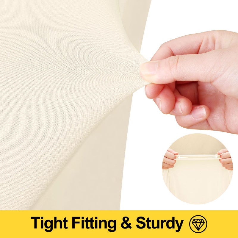 Smiry Spandex Tablecloth, Elastic Fitted Stretch Tablecloth for 6FT Rectangle Tables, Waterproof Washable Table Cover Skirt for Outdoor, Wedding, Banquet & Parties (Beige, 72Lx30Wx30H Inch) - Image 3