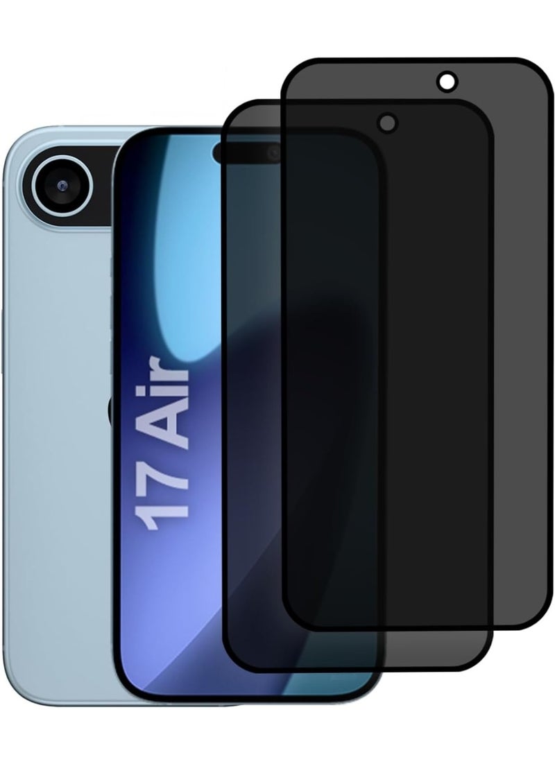 2 Pack Privacy Screen Protector for iPhone 17 Air tempered Glass Screen Protector 9H hardness Scratch Resistance iPhone 17 Air edge to edge glass Tempered Glass - Image 1