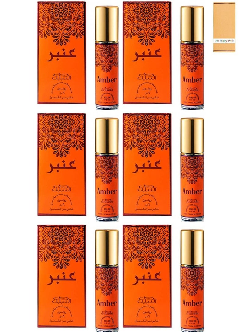 نبيل 6 قطع نبيل عنبر خالي من الكحول عطر زيتي 6 مل - Image 1