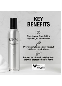 Kenra Kenra Volume Mousse Extra 17 | Firm Hold Mousse | Alcohol Free | Non-drying, Non-flaking Lightweight Formula | Tames Frizz & Conditions |Thermal Protection up to 450F| All Hair Types  - Image 2