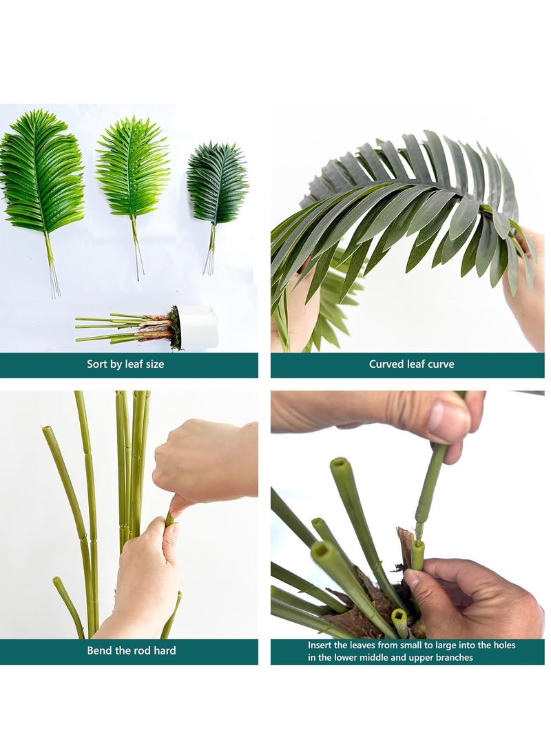 Generic Artificial Palm Tree 4FT ，Large Faux Trees for Indoor,Fake Tropical Areca Floor Plant in Pot, for Modern Home Decor and Housewarming Gift  - Image 2