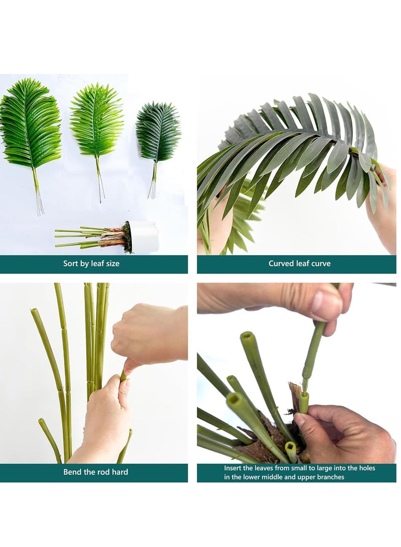 Artificial Palm Tree 4FT ，Large Faux Trees for Indoor,Fake Tropical Areca Floor Plant in Pot, for Modern Home Decor and Housewarming Gift - Image 2