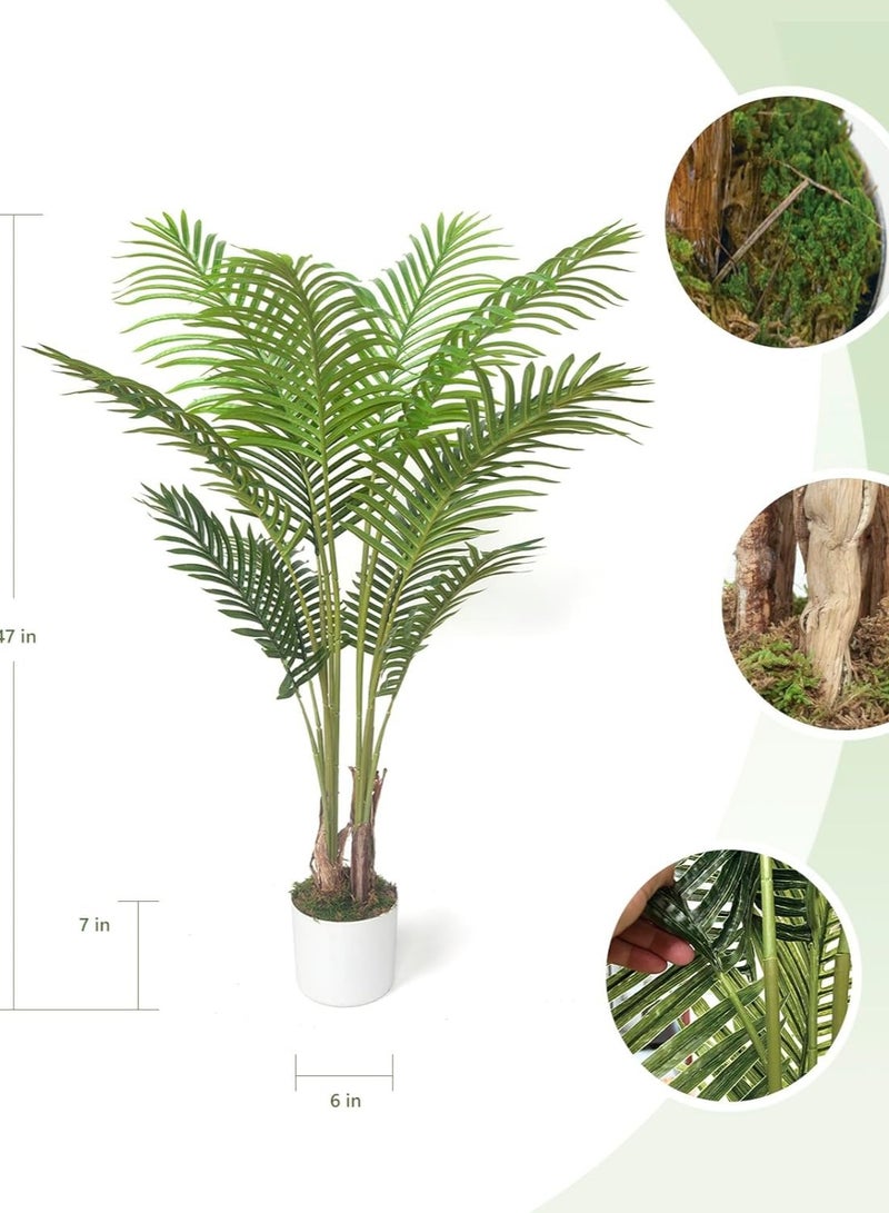 Artificial Palm Tree 4FT ，Large Faux Trees for Indoor,Fake Tropical Areca Floor Plant in Pot, for Modern Home Decor and Housewarming Gift - Image 3