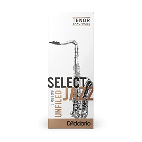 RICO D’Addario Woodwinds Select Jazz Tenor Sax Reeds, Unfiled, Strength 2 Hard, 5-pack - Image 2