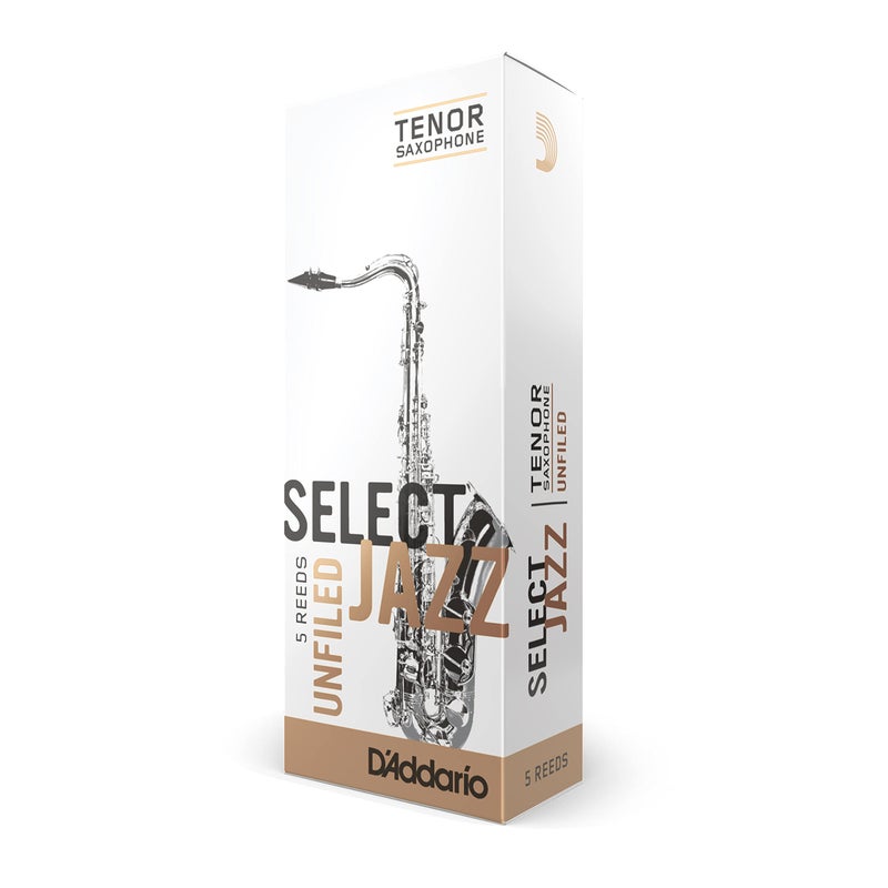 RICO D’Addario Woodwinds Select Jazz Tenor Sax Reeds, Unfiled, Strength 2 Hard, 5-pack - Image 5