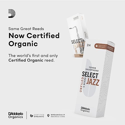 RICO D’Addario Woodwinds Select Jazz Tenor Sax Reeds, Unfiled, Strength 2 Hard, 5-pack - Image 4