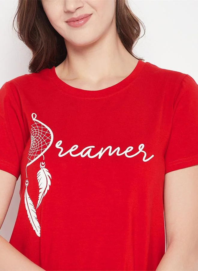 Take Two Premium Cotton Bliss Printed T-Shirt and Pyjama Set By Lazzycat