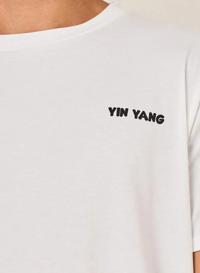 Styli Panda Print Crew Neck T-Shirt & Shorts Set