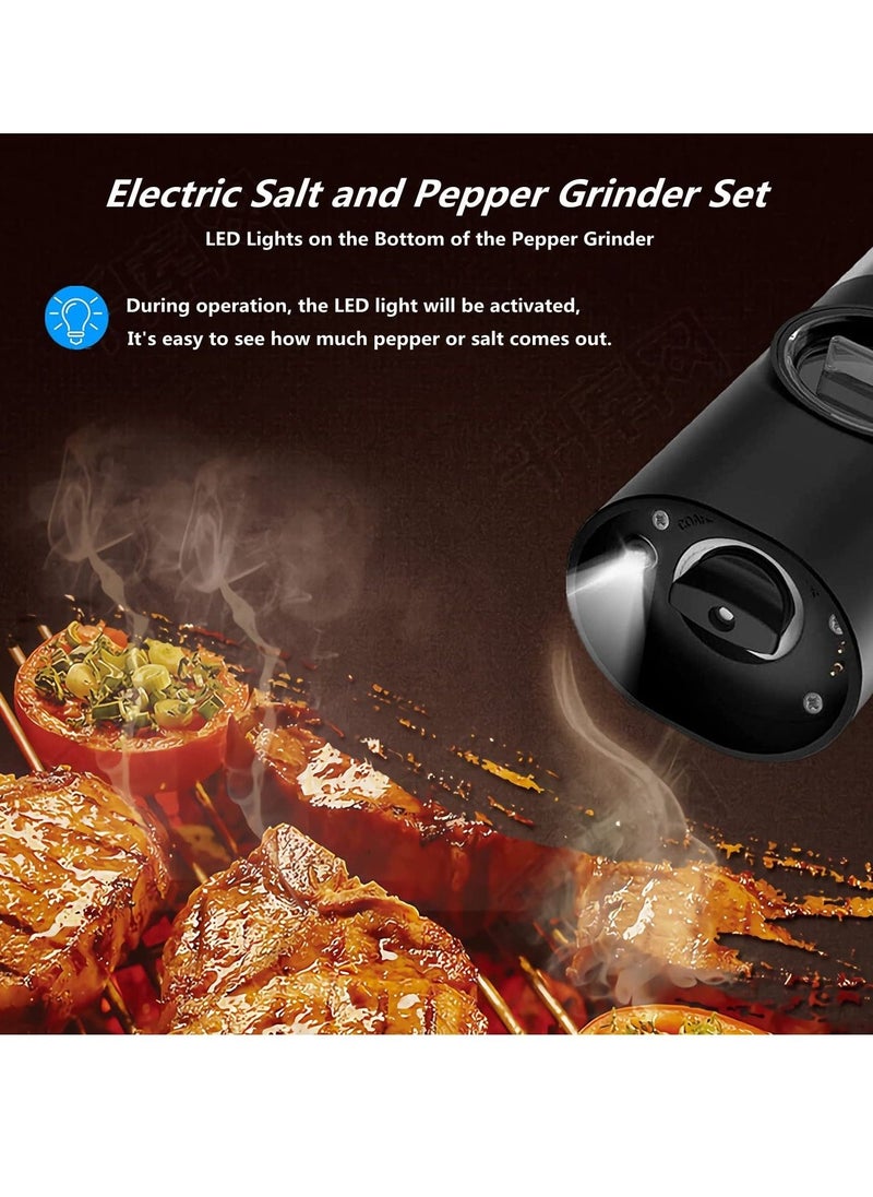 Generic 2-Piece Electric Salt and Pepper Grinder Set, Rechargeable Pepper Grinder with USB Rechargeable Base, Ajustable Grind Coarseness with LED Light  - Image 4