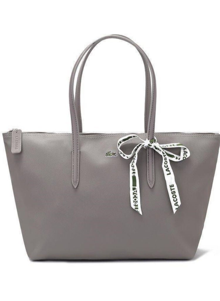 LACOSTE - Women's Concept L12.12 Fashion Versatile Large Capacity Cloud Handbag Shoulder Bag Large Grey - Image 1