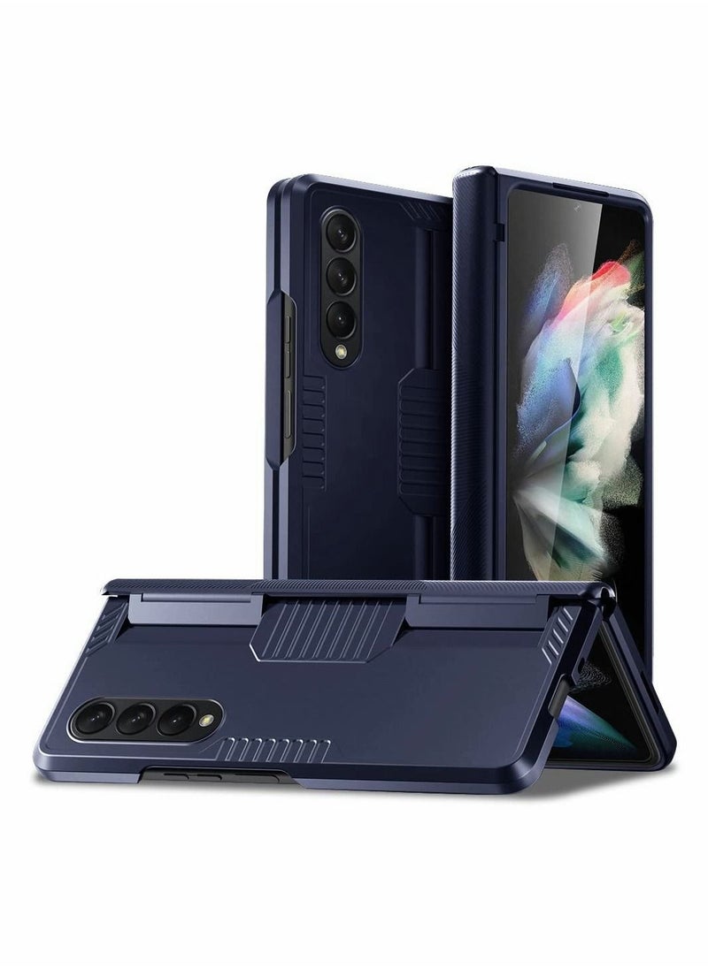 Generic Case for Samsung Galaxy Z Fold 3 Case, Hinge-Protection Z Fold 3 Case with Heavy Duty Armor,Shockproof Durable Cover for Samsung Z Fold 3 case (Blue）  - Image 1