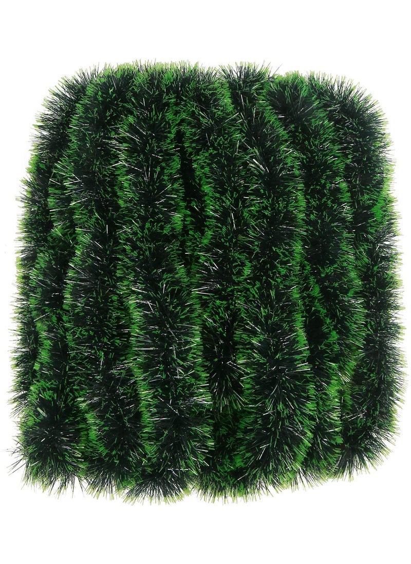 Lazybeee LAZYBEEE Thick Green Black Color 10 Pcs Artificial Merry Christmas Strings Garlands for X mas Christmas Tree Decoration and Home Green Black  - Image 1
