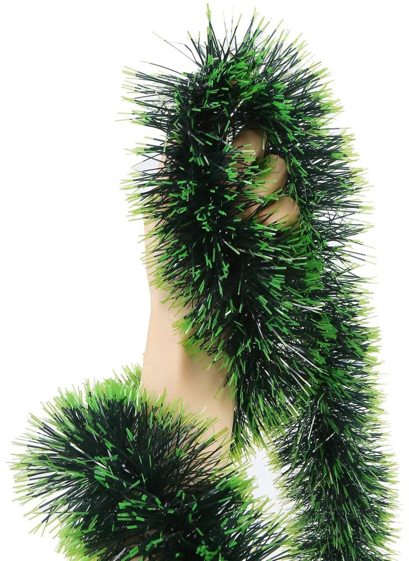 Lazybeee LAZYBEEE Thick Green Black Color 10 Pcs Artificial Merry Christmas Strings Garlands for X mas Christmas Tree Decoration and Home Green Black  - Image 4
