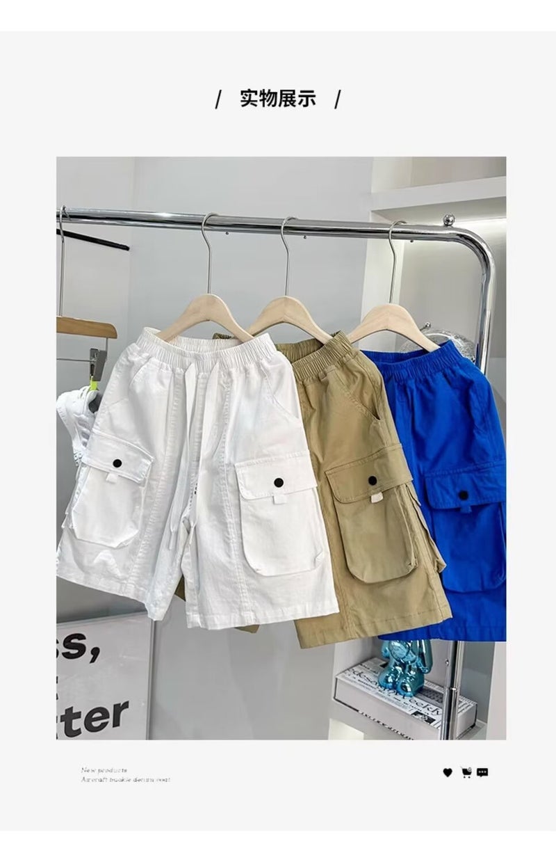 Boys' Shorts Summer Thin Children'S All-Match Casual Pants Summer Coil Pants Outer Wear Pants - Image 4