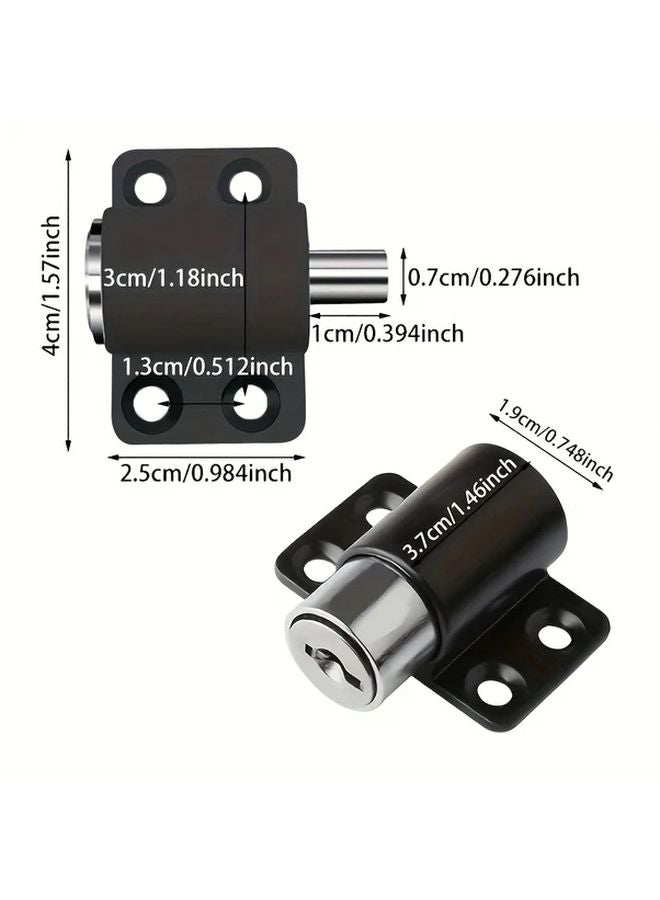 9 Piece Aluminum Alloy Sliding Door Lock Set Anti Pry Key Dual Security No Drilling - Image 3