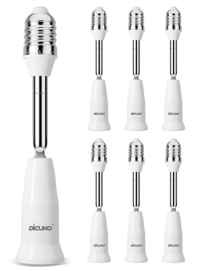 DiCUNO Light Socket Extender, E26 Light Bulb Extender, 4.5 Inch Extension, Adjustable Socket Extension Adapter, 180° Bendable, 350° Rotatable, Medium Screw Base, 6-Pack - Image 1
