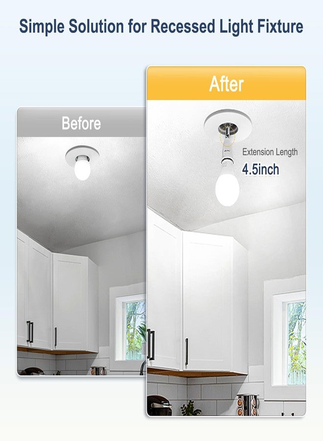 DiCUNO Light Socket Extender, E26 Light Bulb Extender, 4.5 Inch Extension, Adjustable Socket Extension Adapter, 180° Bendable, 350° Rotatable, Medium Screw Base, 6-Pack - Image 5