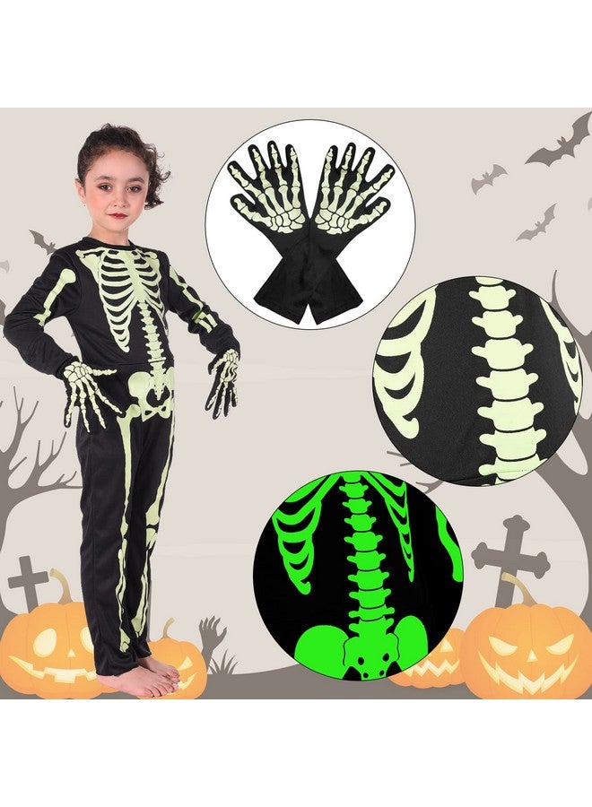 PARTISKY Skeleton Costume For Kids Toddler,Halloween Glow In The Dark Skeleton Costume For Boys Girls With Gloves 6T - Image 5