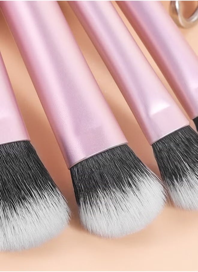 ELFSACK 10 PCS Portable Makeup Brush Set, Mini Makeup Brushes, with Makeup Storage Bag, Suitable for Foundation, Blush, Eye Shadow and Eyebrows  - Image 5