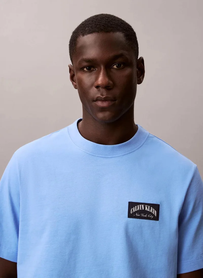 Calvin Klein Blue Descent Varsity Badge T-Shirt for Men | Best Price UAE