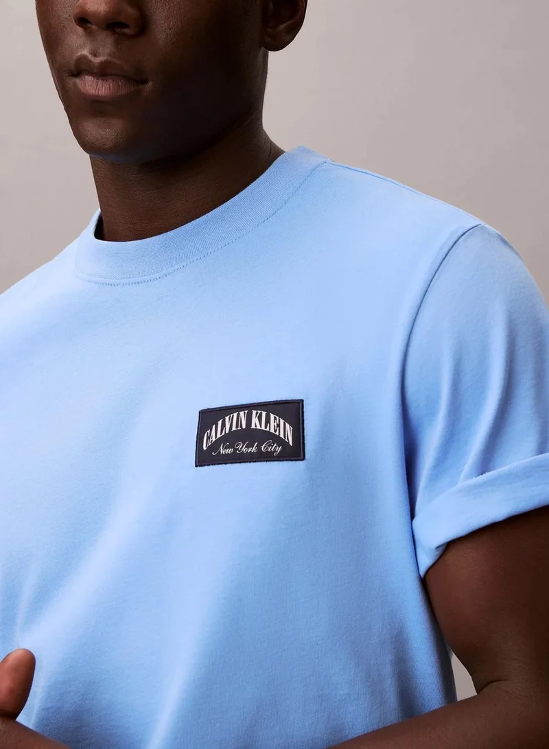 Calvin Klein Blue Descent Varsity Badge T-Shirt for Men | Best Price UAE