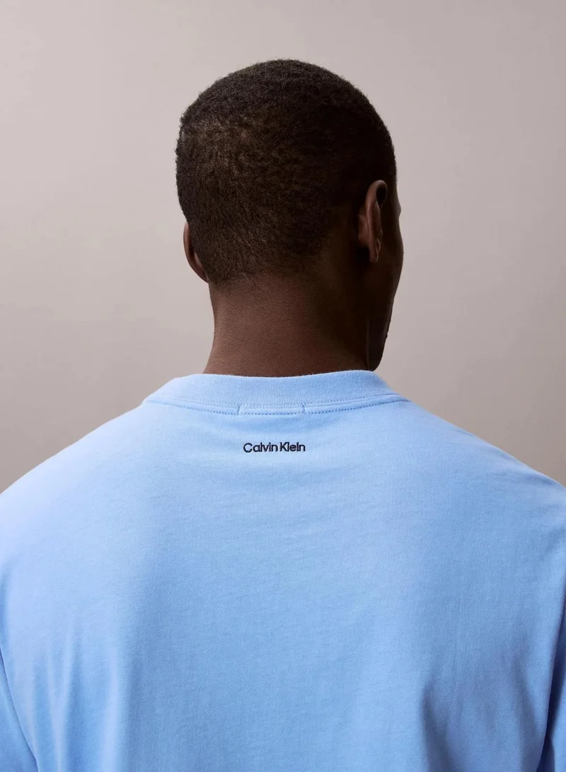 Calvin Klein Blue Descent Varsity Badge T-Shirt for Men | Best Price UAE