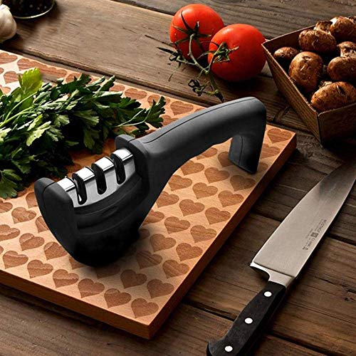 Big Buzz Knife Sharpener Manual 3 Stage Knives Sharpner Tool Advanced Knife Sharpener for Kitchen Knife Sharpner Knives Sharpening Tool for Steel Knives - Image 1