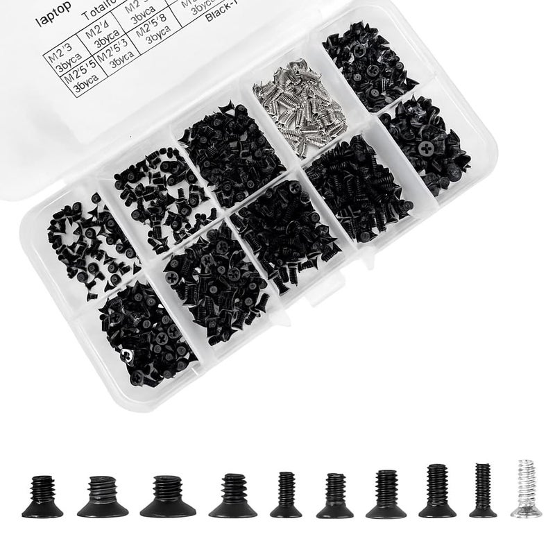 MESHIV طقم براغي فيليبس 500 قطعة لإصلاح اللابتوب مع صندوق تنظيم ومفك دقيق، مجموعة براغي إلكترونية للكمبيوتر لإصلاح النوت بوك/اللوحة الأم (عبوة من 1) - Image 1