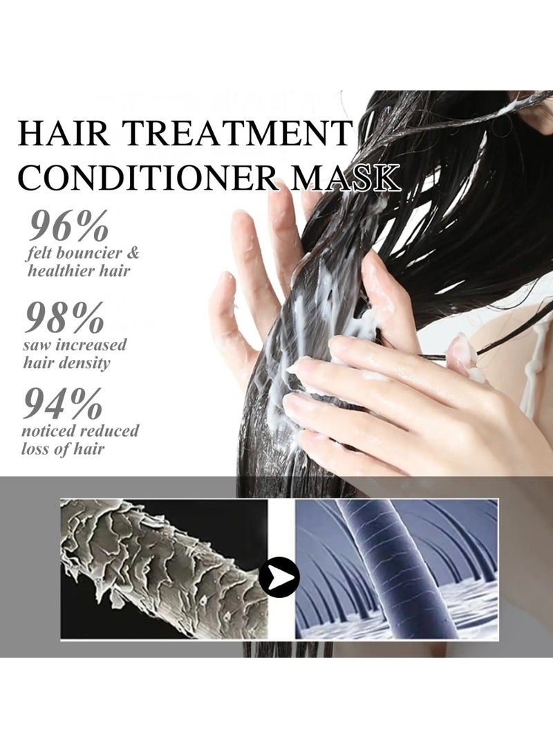 EELHOE 100g Rosemary Mint Strengthening Hair Masque Nourishing Soft Hair Tonic Recover Elasticity and Soft Hair Longer Silky Smooth Shiny Healthier Hair Strengthens Nourishes Hair Encourages Hair Growth Oil Mask - Image 5