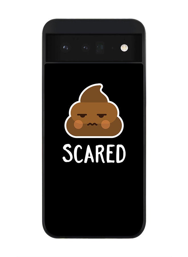 Stylizedd Rugged Black edge case for Google Pixel 6 5G Slim fit Soft Case Flexible Rubber Edges Anti Drop TPU Gel Thin Cover - Shit scared - Image 1