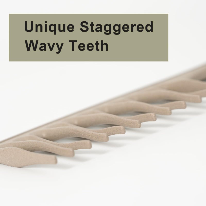 RHOS Large Wide Tooth Comb for Curls, Detangling Comb for Wet Curly Hair (Light Grey) - Image 2