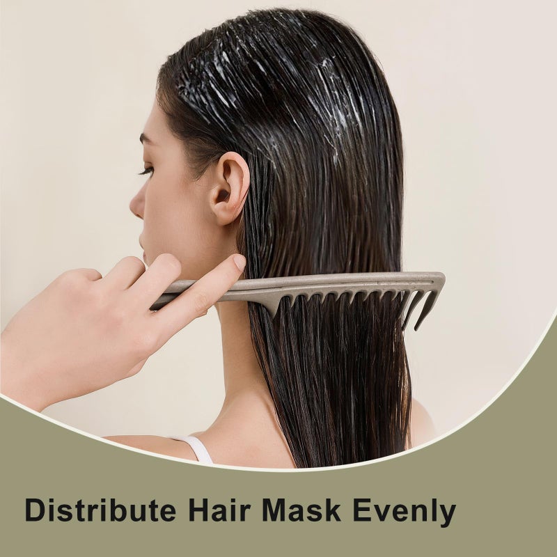 RHOS Large Wide Tooth Comb for Curls, Detangling Comb for Wet Curly Hair (Light Grey) - Image 4